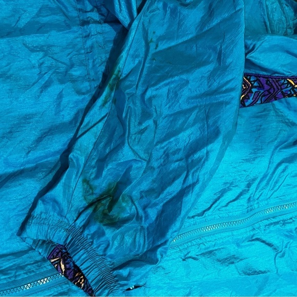 Women’s | Vintage Teal and Purple 80s Nylon Windbreaker Jacket | XXXL - Picture 8 of 8